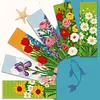 6pcs Flowers-DIY Stamped Cross Stitch Bookmark 47x28cm (Single-Sided)