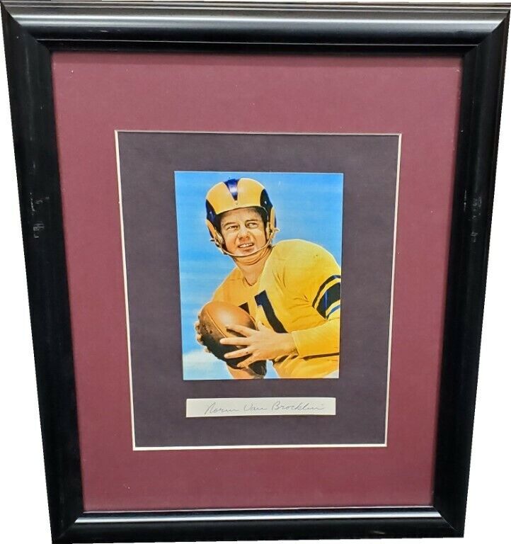 Norm Van Brocklin Hand Signed Autographed Cut With Photo Poster painting Los Angeles Rams GV