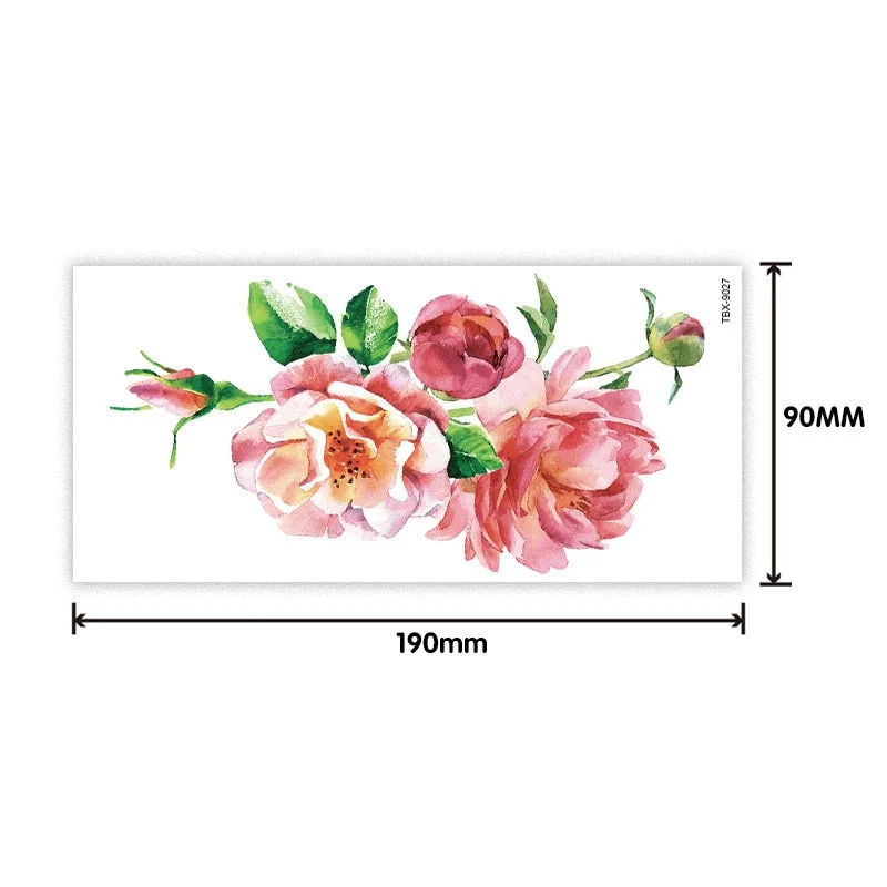 Waterproof sweat female flower tattoo sticker Ladies flower rose peony plum blossom tattoo sticker