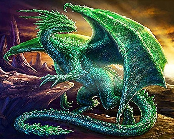 

Emerald Dragon Fantasy – Paint By Numbers - 40*50CM, 501 Original