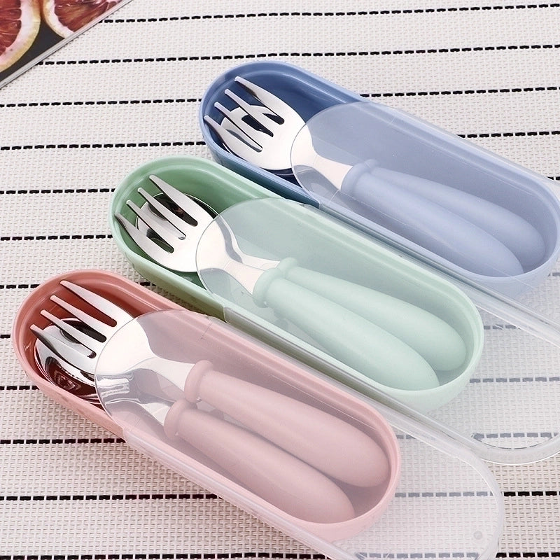 Cute Solid Color Stainless Steel Tableware
