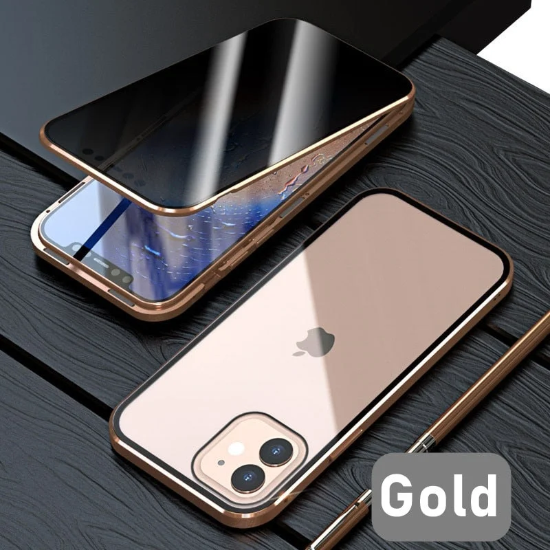 360° Anti Spy Privacy Double Tempered Glass iPhone Case Cover