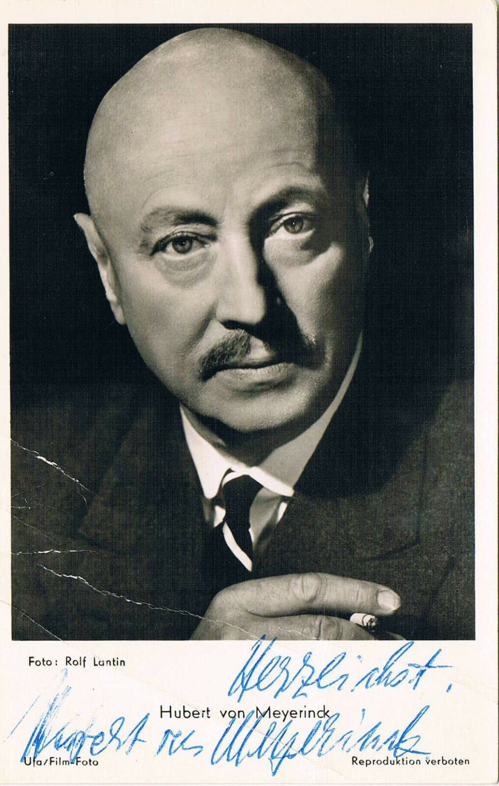 Hubert von Meyerinck 1896-1971 autograph signed Photo Poster painting 3.5x5.5