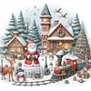 (50*50cm)Christmas House - Full Round Drill Diamond Painting