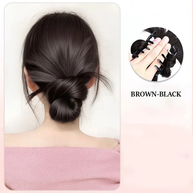 🎉Clip-on Feathered Bun Wig 