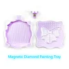 DIY Diamond Painting Tray Set with Bow Pattern, Magnetic Lid, Diamond Painting Accessories