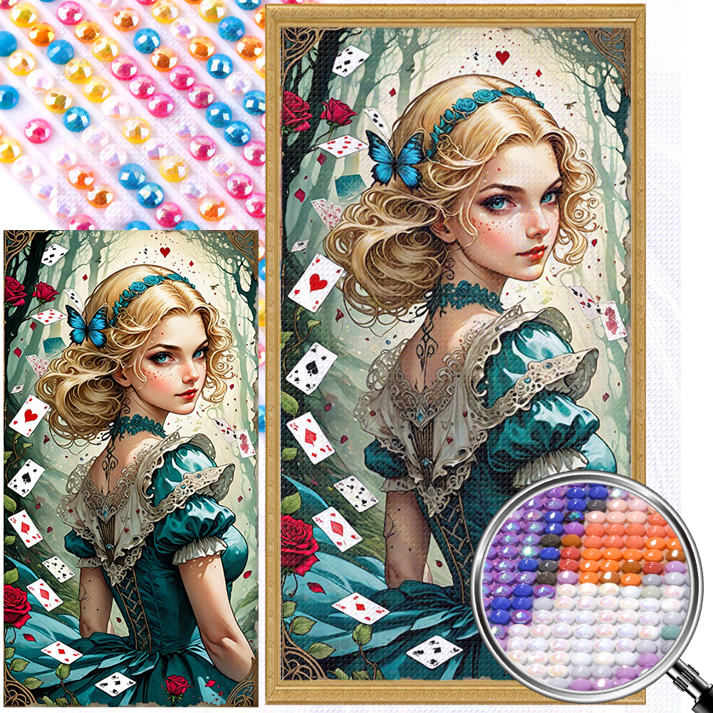 Alice 40*75cm(picture) full round drill diamond painting with 3 to 5 colors of AB drills