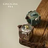 Rock and mineral wabi-sabi style tea cup, master cup, Dunhuang Mogao Grottoes retro Zen-style single cup ceramic tea set, Kung Fu tasting cup