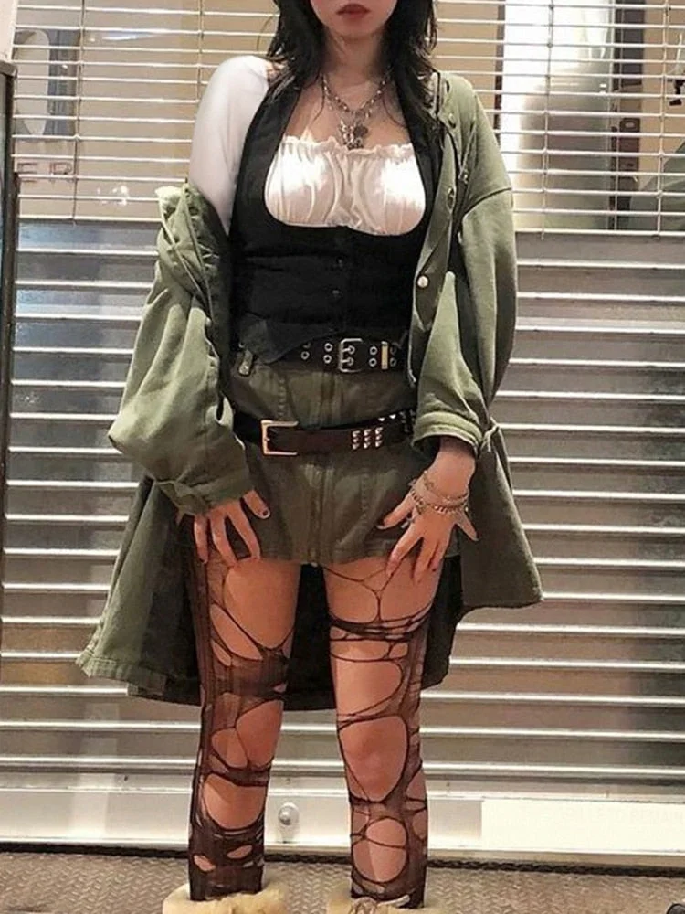 Rapcopter Y2K Patched Crop Top Button Frill Full Sleeve T Shirt Sweet Cute Grunge Fairycore Retro Tee Women Korean Cihc Tsihrt