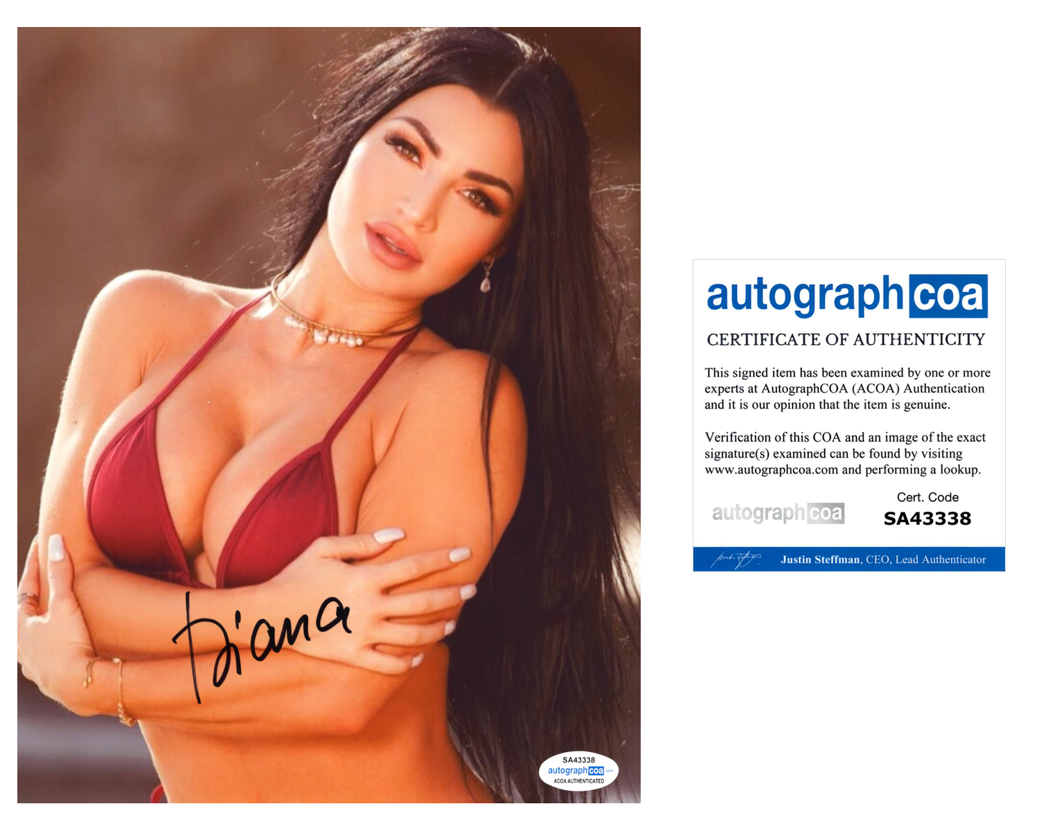 Diana Sparks Signed Autographed 8x10 Photo Poster painting Sexy Model ACOA COA