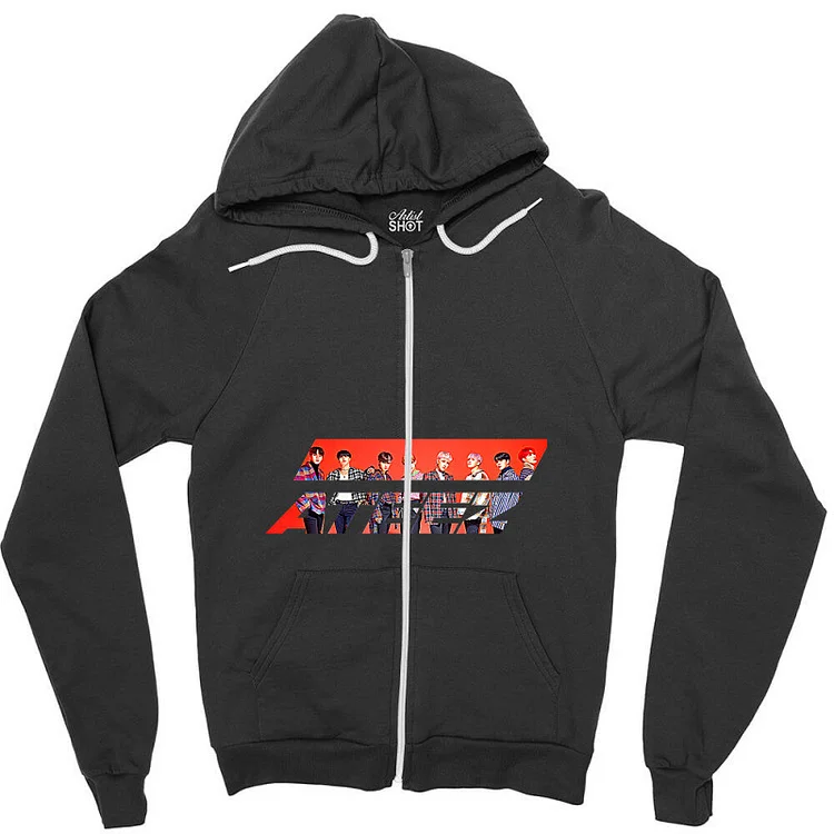 Ateez Logo Printed Zip-Up Hoodie officialateezshop