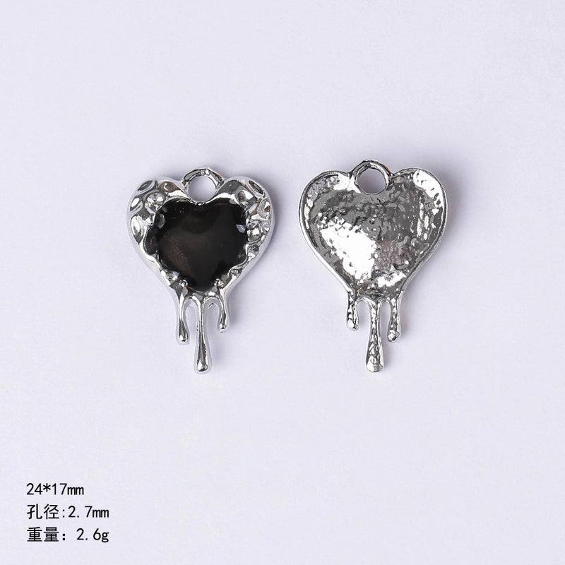 20 PCS/Package 22 * 9mm Alloy Cherry Heart Shape Rose Pendant Jewelry Accessories