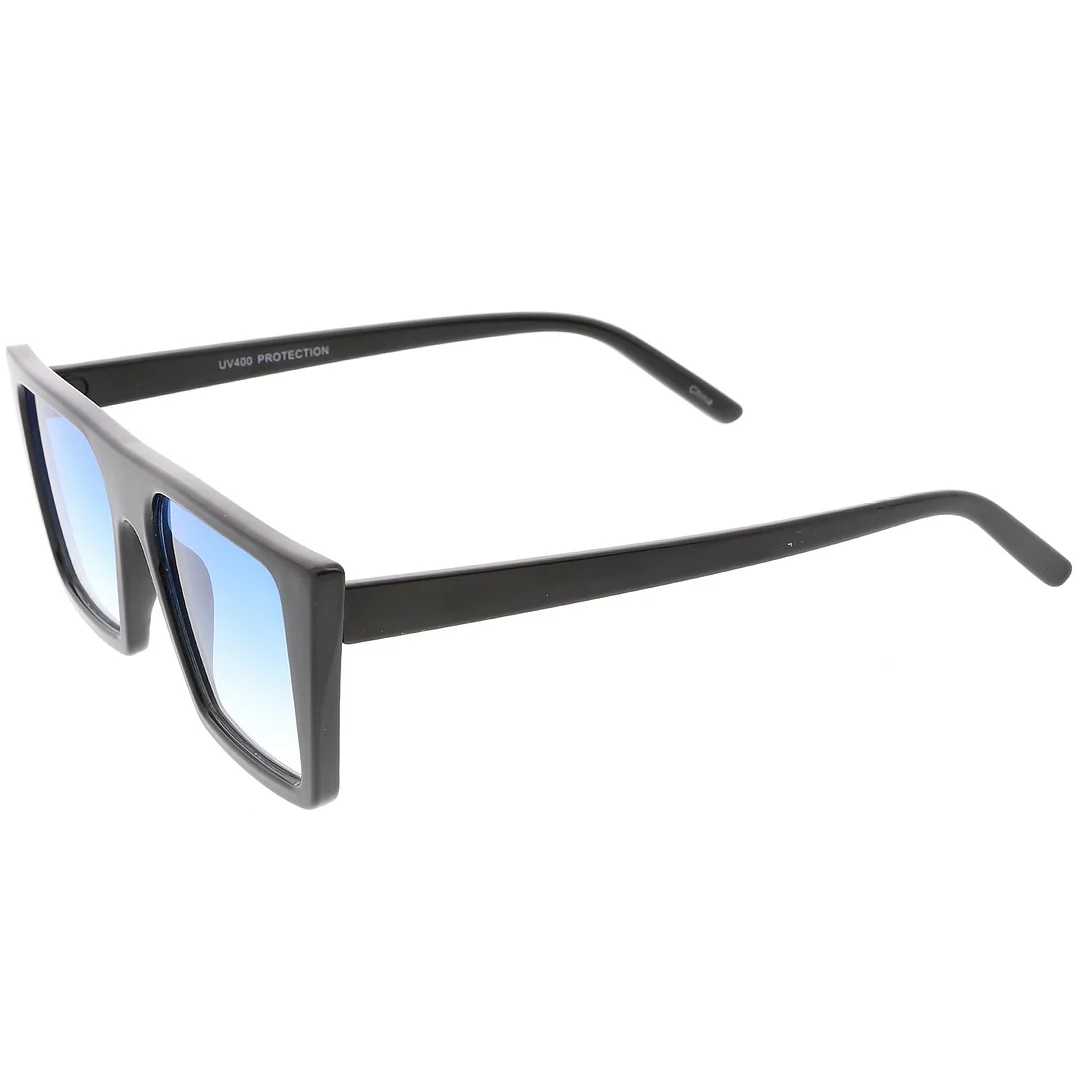 Retro Flat Top Square glasses Color Gradient Flat Lens 52mm