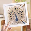 5D DIY Partial Special Shaped Drill Diamond Painting Kit Peacock Decor With Frame Kit 18x18cm