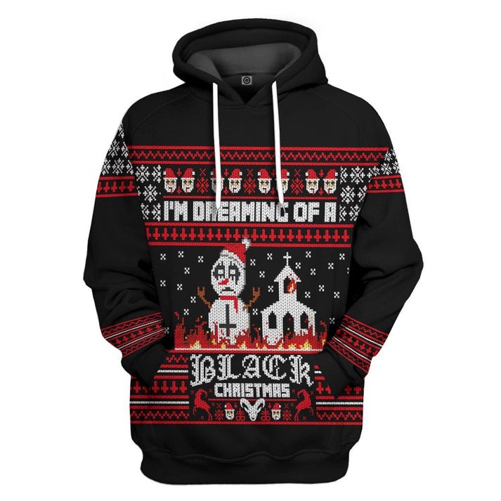 Unisex Black Ugly Christmas Sweaters 3D Print Hoodies