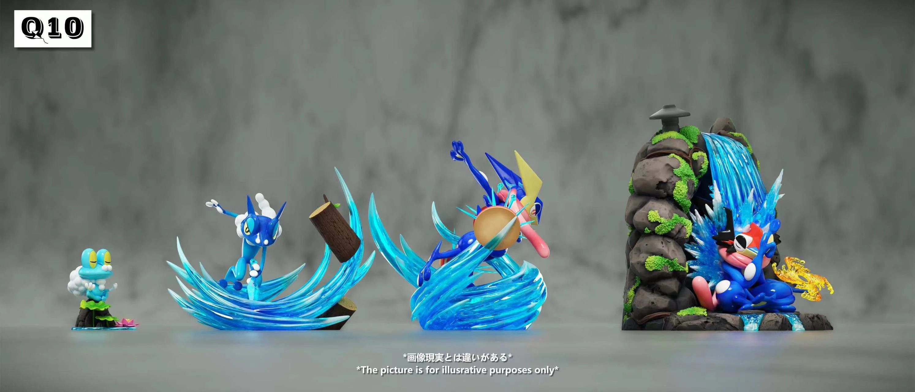 1/20 Scale World Zukan Evolution of Greninja Set - Pokemon Statue