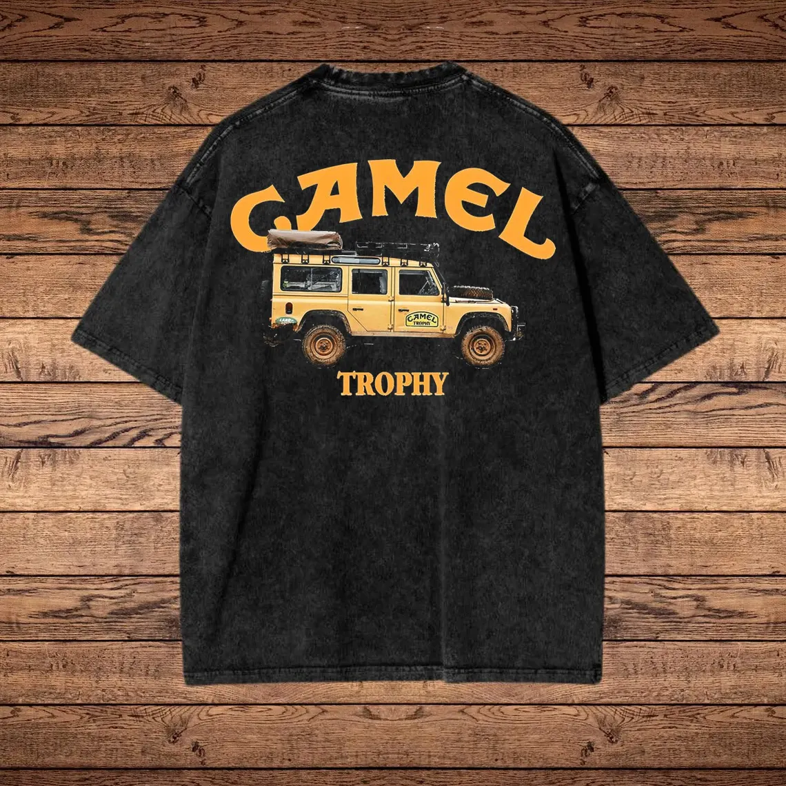 Adventure-Themed Graphic Washed T-shirt