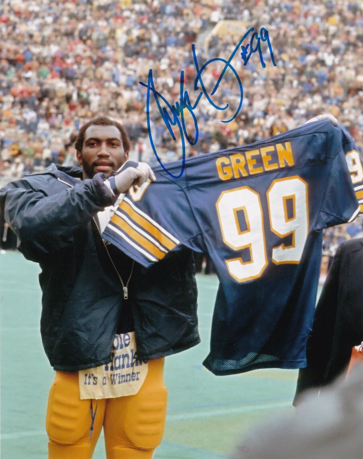 HUGH GREEN PITTSBURGH PANTHERS ACTION SIGNED 8X10