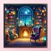 Study Room At Night-11CT Stamped Cross Stitch 45*45cm/17.72*17.72in