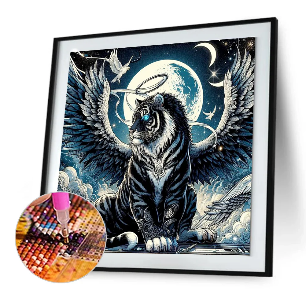 Full Round Diamond Painting 30*30cm - Tiger Of Heaven