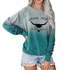 European And American Long-sleeved Round Neck 3D Printed Casual Sweater Women