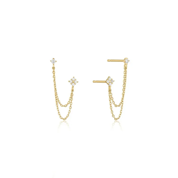 Double Stud Chain Earring