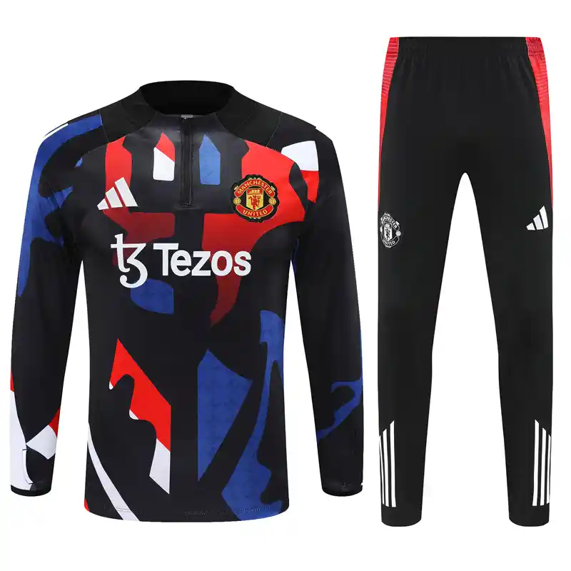 24/25 Manchester United Black Camouflage Style Track Jacket