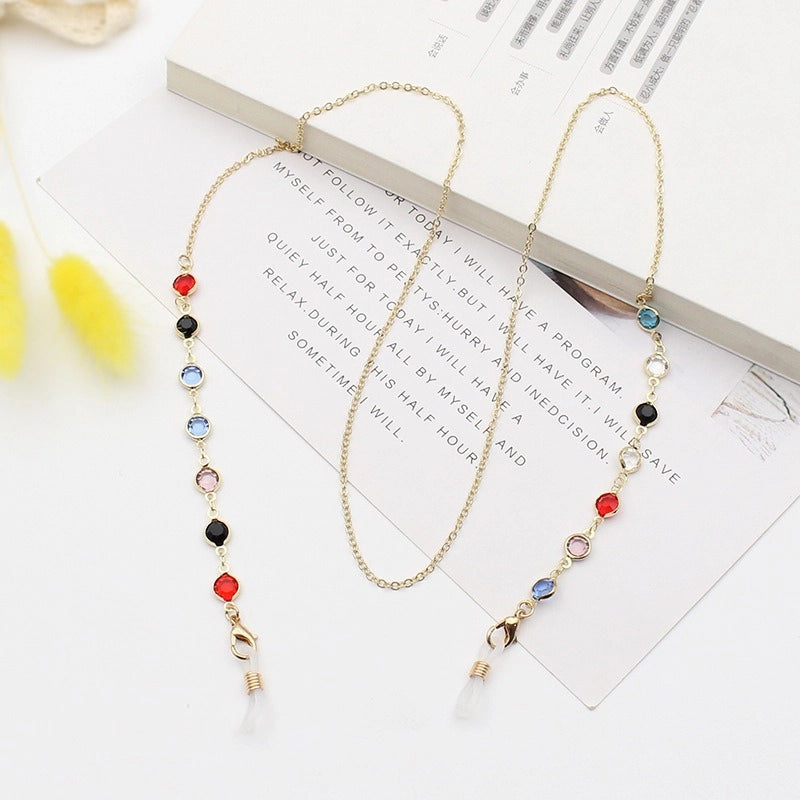 Casual Minimalist Geometric Crystal Unisex Glasses Chain