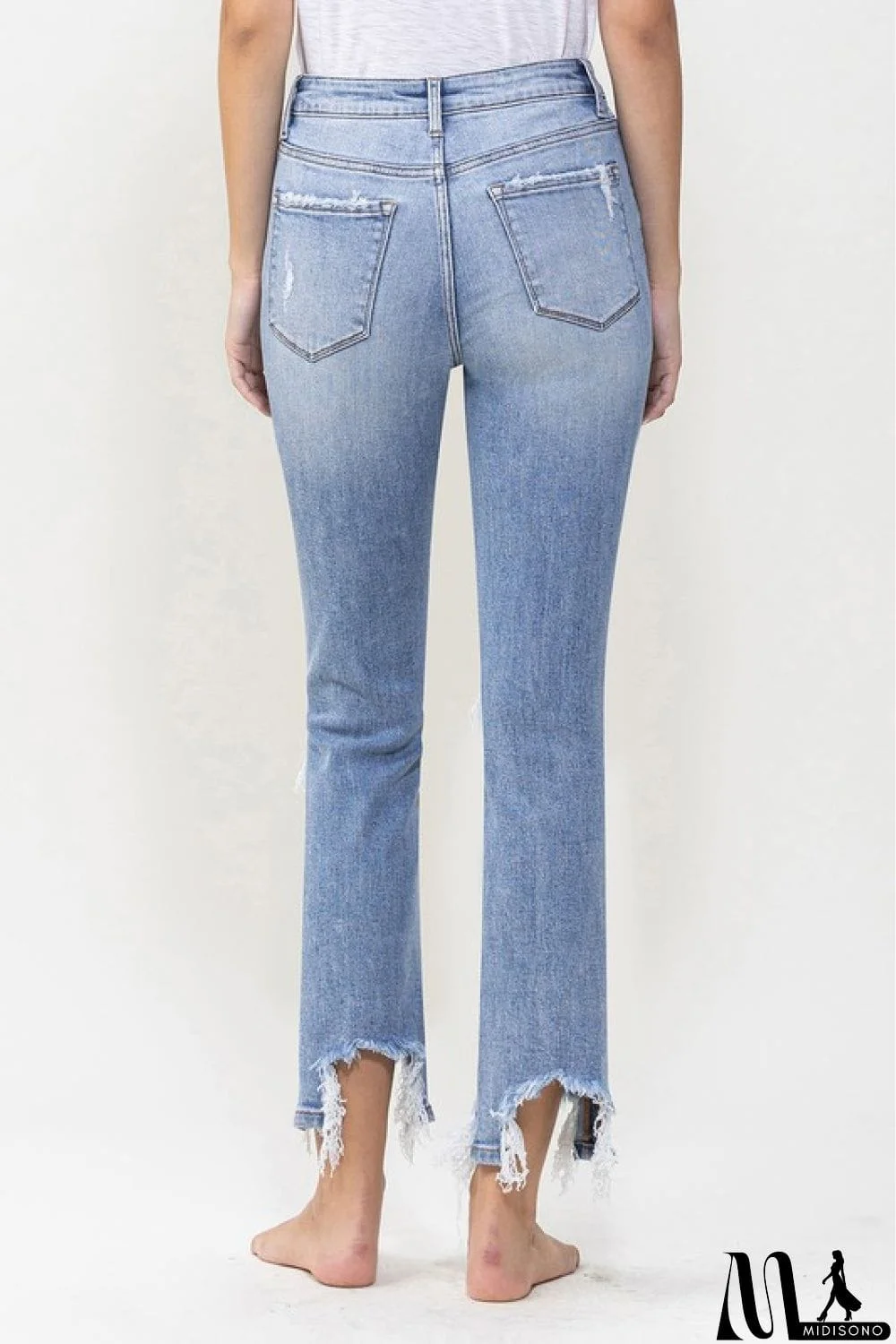 MidiSono - Lovervet Full Size Courtney Super High Rise Kick Flare Jeans