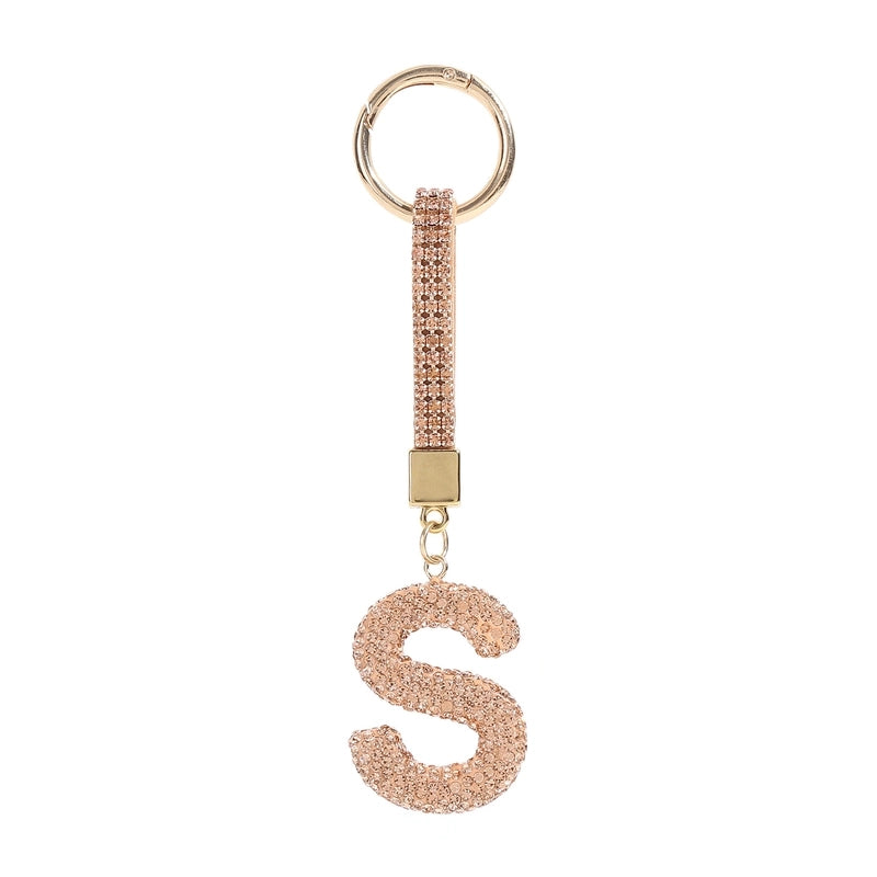 Hot Letter Keychain Full Diamond Car Key Pendant Diamond Bag Keychain