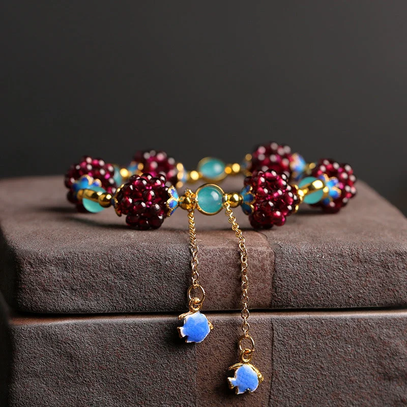 Natural Garnet Stone Bracelet