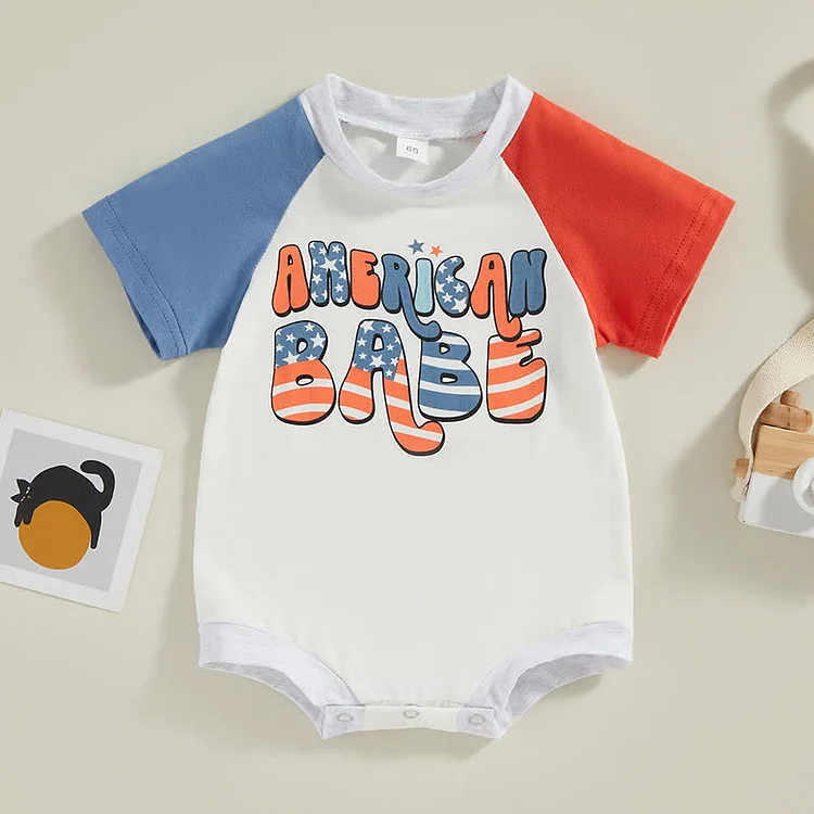 AMERICAN BABE Contrast Sleeve Bodysuit