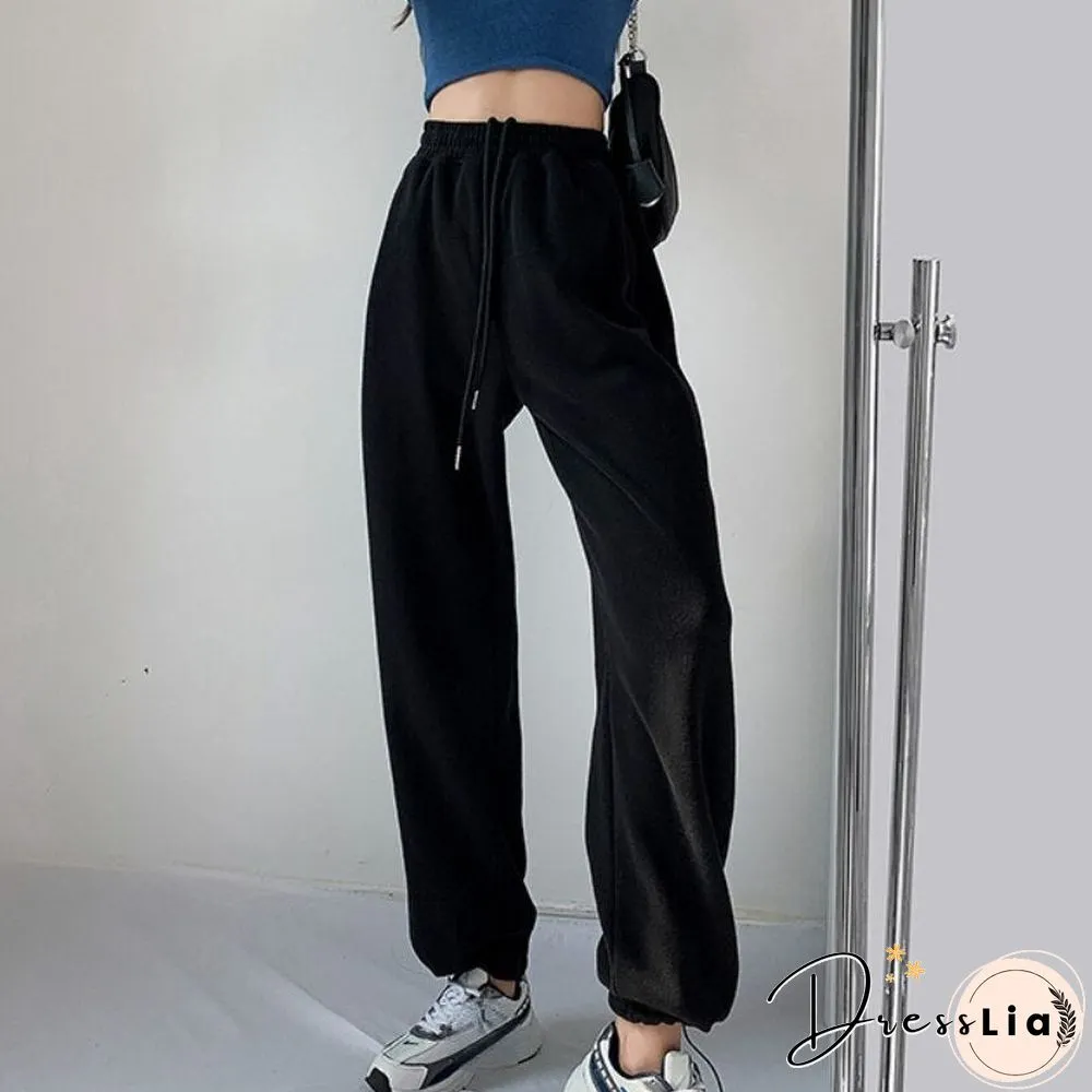 Plus Size White Gray Sweatpants Women Autumn Baggy Loose Women Sports Thicken Pants Warm Winter Trousers Joggers Streetwear
