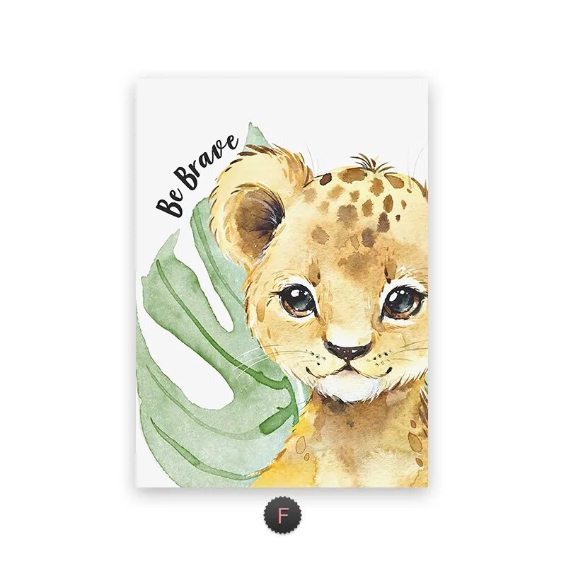 Animal Big Plaid Living Decoration Baby Room Decorative Canvas Paintings Wall Decor Kids Room Sheets For Paintings