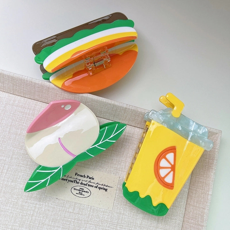 Women’s Casual Sweet Fruit Fish Acetic Acid Sheets Handmade Hair Claws