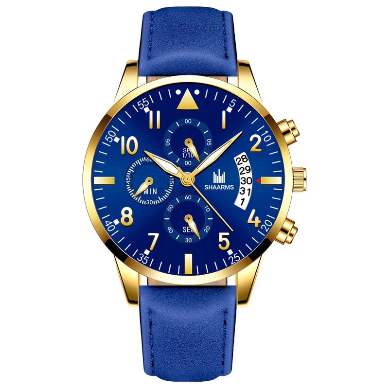 Business Solid Color Buckle Quartz Men’s Watches