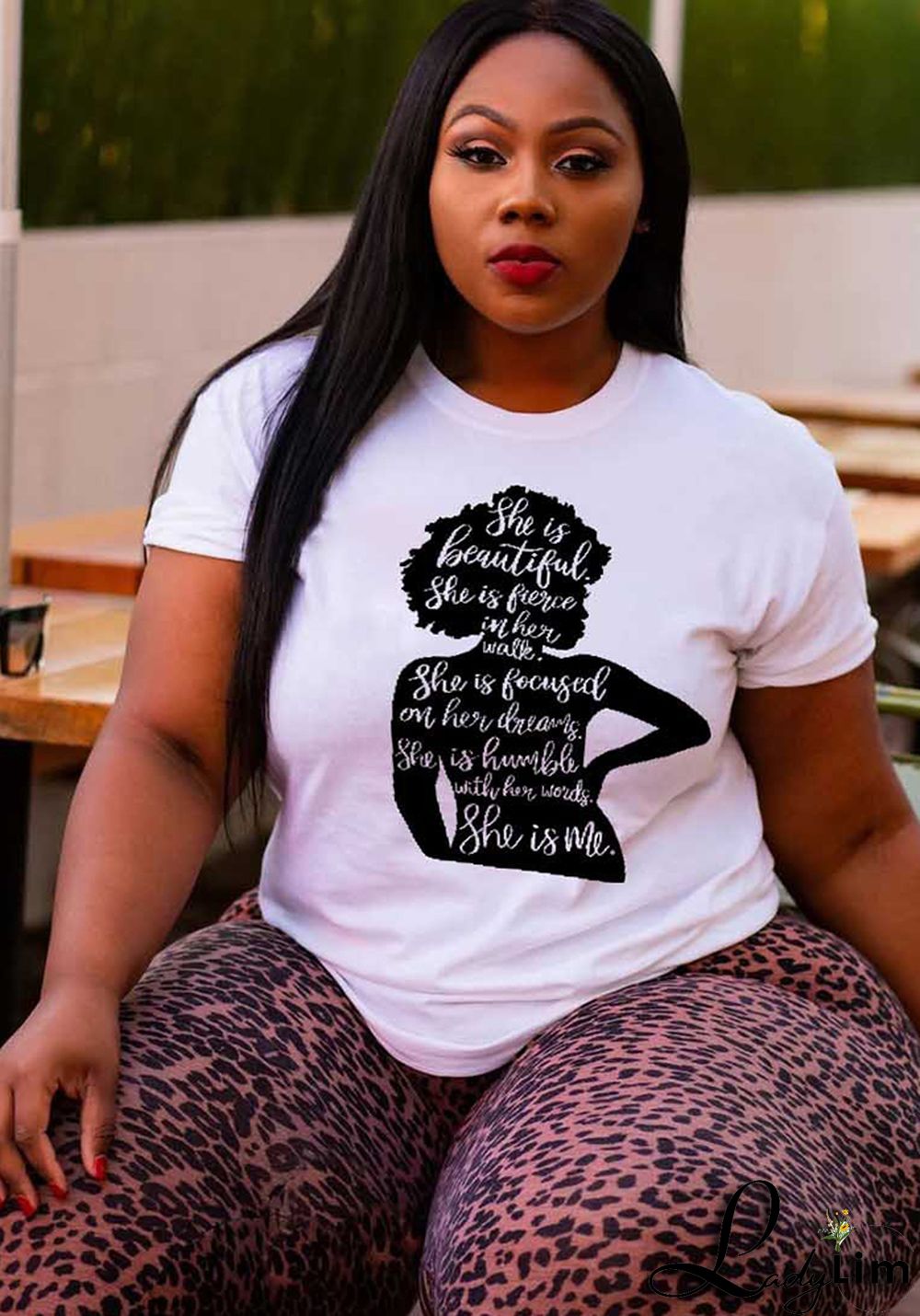 Plus Size Ladies Print T-Shirt
