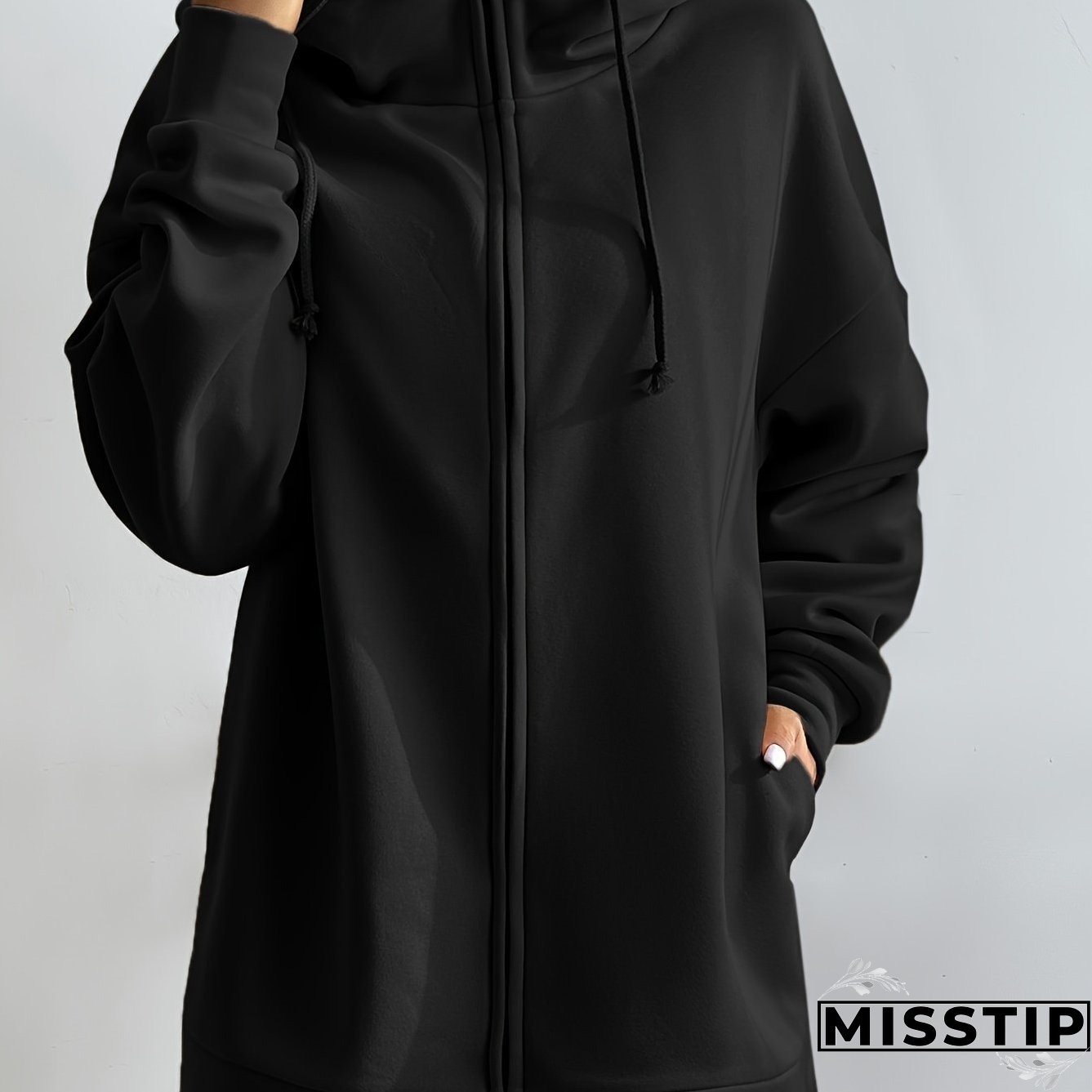 Solid Color Casual Sports Hooded Zipper Sweatshirs, Long Sleeve Drawstring Hoodie, Women's Sporty Sweatshirts