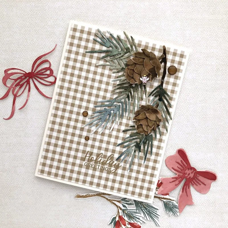 Piggy Craft metal cutting dies cut die mold Pine cone leaf decoration Scrapbook paper craft knife mould blade punch stencils die