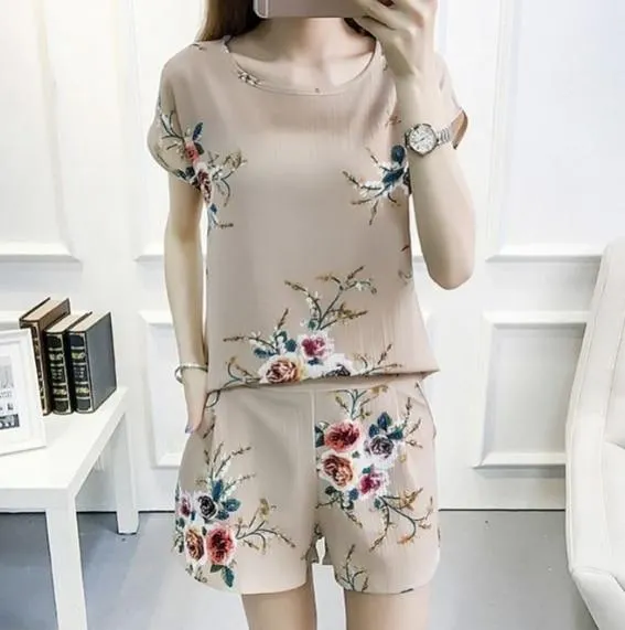 2019 Fashion 8 Colors Can Choose Women Sets Casual Blouse And Shorts Female Sets