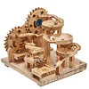 Advanced Building Blocks Wooden Track Maze, DIY 3D Children Boy Girl Race Game Big Bricks Toys Gifts Lovers