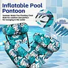 PVC Inflatable Floating Loungers with 3 Airbags Stylish Leaf Print Pool Lounger Stitch Reinforcement Maple Pattern Floating Recliner for Pool Beach Summer Water Play