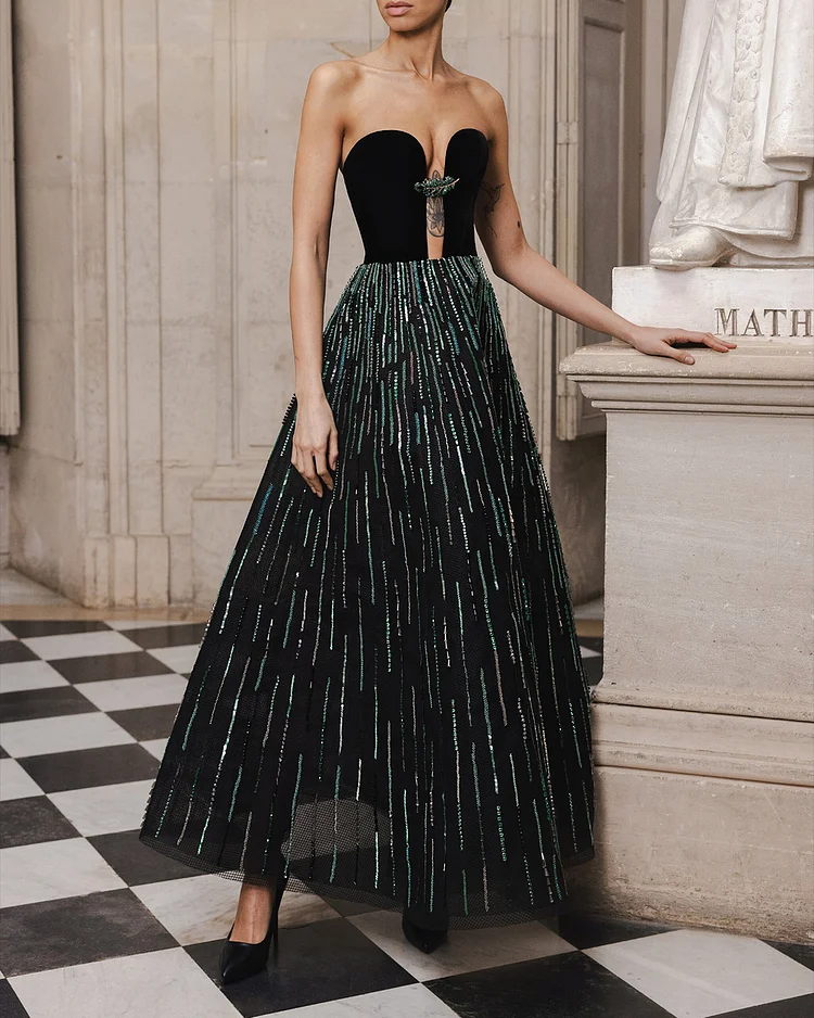 Women's Tulle Sequined Dress
