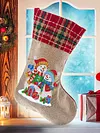 14 Inch Large DIY Linen Diamond Painting Xmas Stocking Hanging Gift Candy Bag Kits(20x35cm)