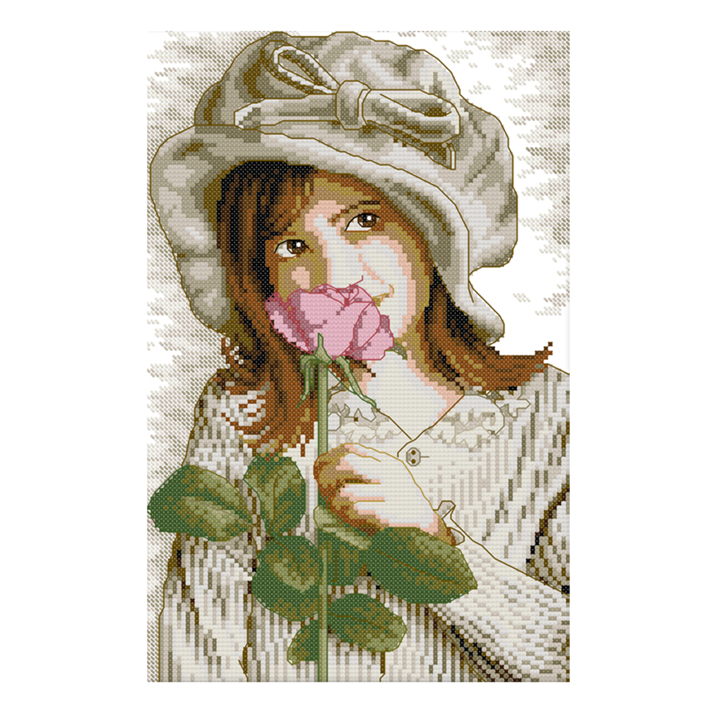

Lady - 14CT Stamped Cross Stitch - 26*35CM, 501 Original