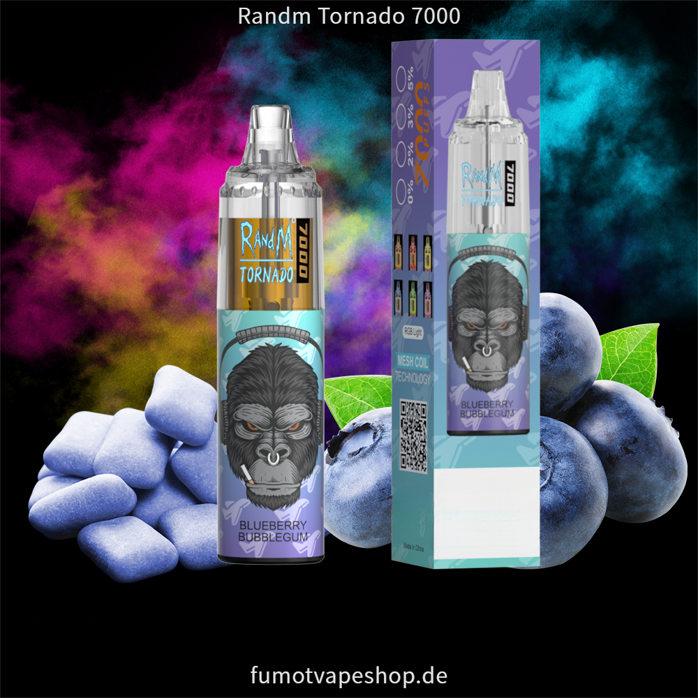 Randm Tornado 7000 Blaubeer-Kaugummi  fumotvapeshop