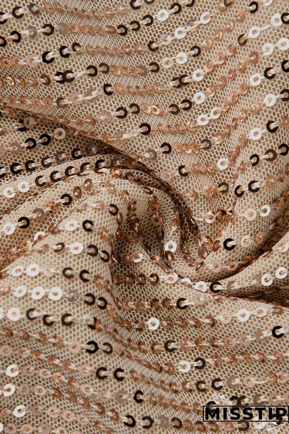 Gold Sexy Solid Sequins Mid Waist Pencil Bottoms