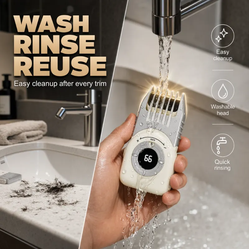 Men's Cordless Electric Hair Trimmer - Wash Rinse Reuse