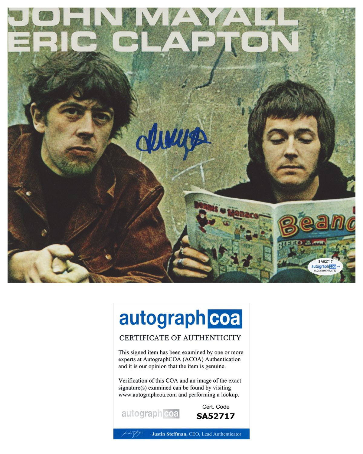 John Mayall Signed Autograph 8x10 Photo Poster painting The Bluesbreakers Eric Clapton ACOA COA