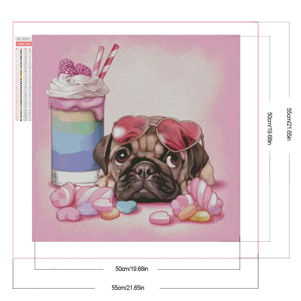 Partial AB Diamond Painting - Full Round Drill - Dog(Canvas|50*50cm)